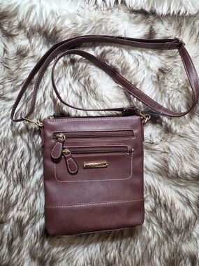 Stone & Co. Burgundy Crossbody with Gold Hardware